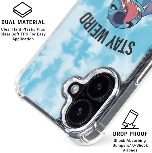 Skinit Phone Case Compatible with MagSafe iPhone 16 Plus - Officially Licensed Disney Lilo and Stitch Stay Weird Design