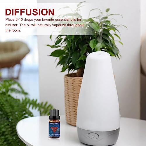 Image of BURIBURI Rose Essential Oil for Diffuser, Massage, Soap, Candle, Perfume Making - 100% Pure, Undiluted, Natural, Organic Aromatherapy - 10ml - Romantic Rose Scented Oil for Women