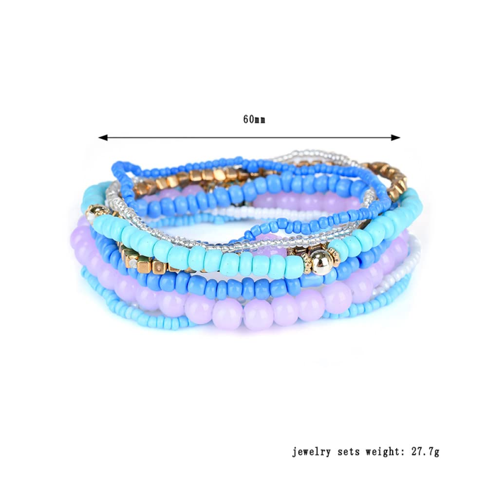 CATCHY & CRAFTY Braccialetti Elasticizzati In Cristallo – Set Impilabile Colorato – Perline Di Vetro – Regalo Per Donna E Amica - 4