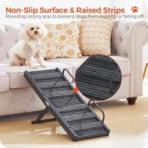 Dog-Ramp-32-Long-Adjustable-Dog-Ramp-for-Small-Dogs-5-Adjustable-Height-Dog-Steps-Folding-Pet-Ramp-with-Non-Slip-Mat-Safety-Side-Rails-for-Couch-Bed-or-Car-Black-and-Gray-DRHB801