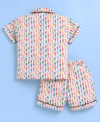 Image of Toonyport Kids Cotton Print Pyjama Set, Short Sleeve Shirt with Shorts