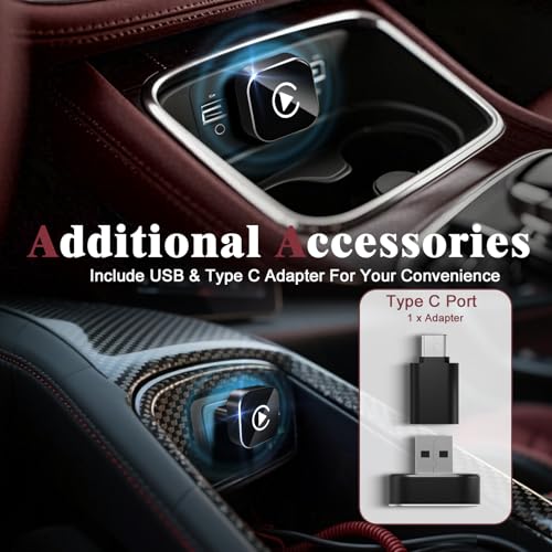 undefined BSUBSU Wireless CarPlay Adapter for iPhone, 2025 Upgraded Wired to Wireless for Apple CarPlay, Mini USB Design Car Play Adapter with Type-C Extension, Plug and Play, Stable Connection & No Latency の商品画像 8