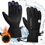 RIGWARL Skihandschuhe Wasserdicht für Herren und Damen, 3M Thinsulate Warme Touchscreen Winterhandschuhe mit Anti-Rutsch Handfläche, Warme Winddicht Skihandsche für Eisfischen Skifahren Snowboard