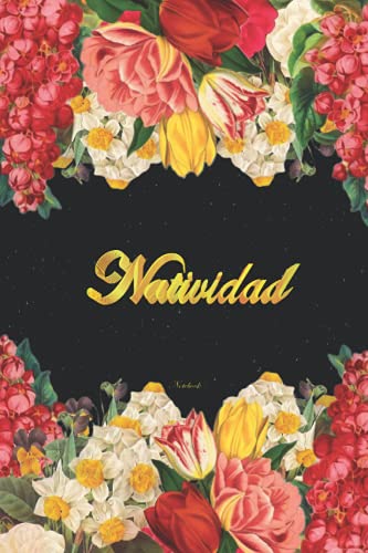  Natividad Notebook: Lined Notebook / Journal with Personalized Name, & Monogram initial N on the Back Cover, Floral Cover, Gift for Girls & Women