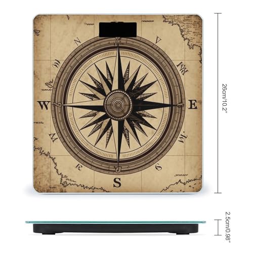 Báscula digital Compass Wind Road Map vidrio templado 26x26cm miniatura 2