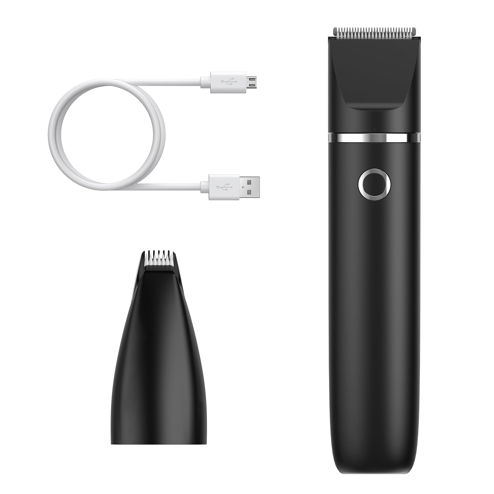 ORIA 2 w 1 trymer dla zwierząt domowych, maszynka do strzyżenia psów, ładowana przez USB, wodoszczelność IPX7, cicha maszynka do strzyżenia zwierząt domowych, z 2 głowicami trymera, do łapy, uszu,