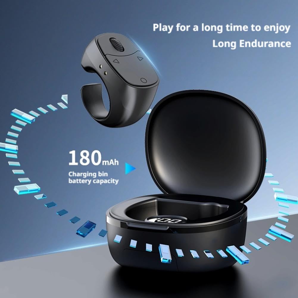 Bague de télécommande Bluetooth sans fil – Anneau de défilement et clic pour TikTok iPhone Android contrôleur vidéo télécommande caméra avec écran LED