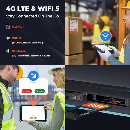 MUNBYN ILT01 Tablet Resistente de 8 Pulgadas con Escáner de Códigos de Barras, Android 13, 4GB+64GB, Escáner Honeywell N6703, 4G LTE y WiFi 5, Equipo para Almacén, 1D/2D/QR miniatura 6