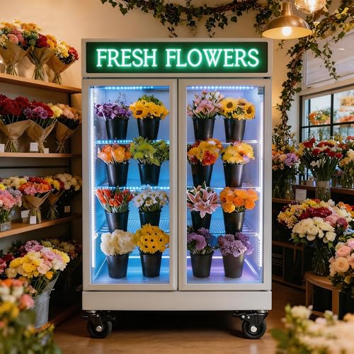 NAFCOOL Commercial Flower Refrigerator Floral Display...