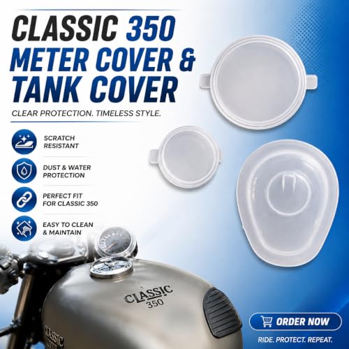 Image of Bike Monsoon Cap Kit for RE Classic 350 /500 -Premium Waterproof PVC Meter Cover, Ampere Meter, and Petrol Tank Lock Cover 2