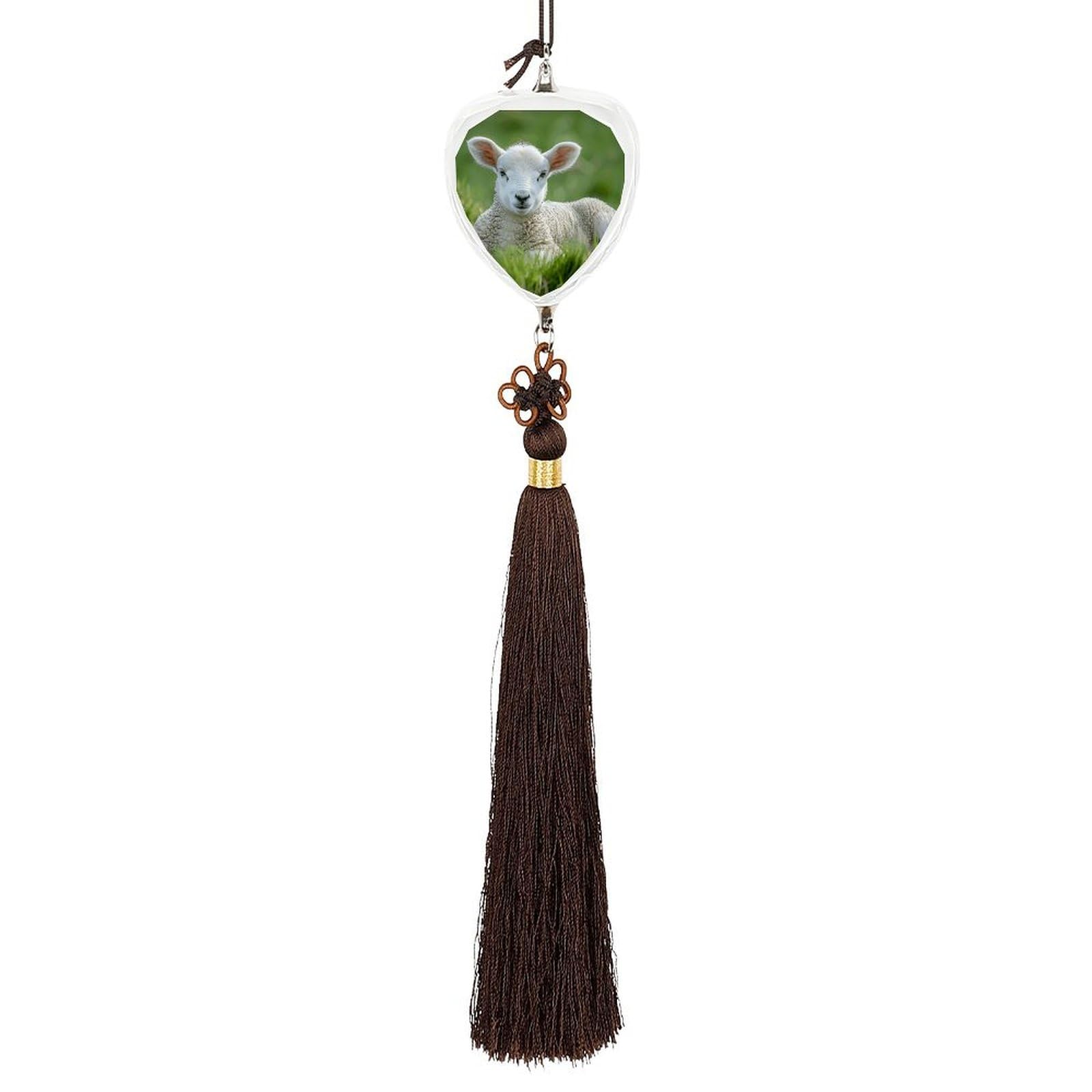 Crystal Car Pendant Charms Love Crystal Rear View Mirror Charms Lying on The Grass Auto Hanging Interior Ornament Pendant Car Interior Accessories for Women Men Auto Decor