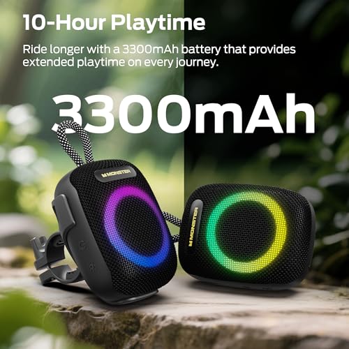 Monster S300 Portable Bluetooth Bike Speaker, IPX7