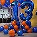 Navy Blue Foil Balloon Number 4, 40'' Giant Self Inflating Number Balloons Set 0-9, Large Dark Blue Number 4 Helium Balloon for Boys 4th Birthday Anniversary Party Decorations Supplies