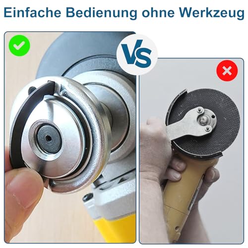 Henxing 2 Piezas Tuerca de Liberación Rápida M14, Accesorios de Amoladora Rápida con Palanca Autoblocante Cambio Rápido Cambio de Disco Abrasivo sin Herramientas para Amoladoras Angulares - imagen 3