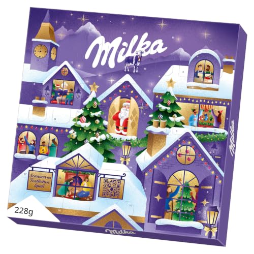 Milka Adventszauberkalender, Alpenmilch-Schokolade mit Dorfmotiv, 238 g – Ansicht 1