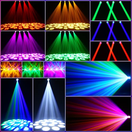 Image of 150W Moving Head Lights,8GOBO 8Colors Spotlight 18-Facet Prism DMX512 Sound Active Control Strobe /Beam /Wash Stage Lighting for DJ Concert Weddings Bar Party Theater Club Christmas
