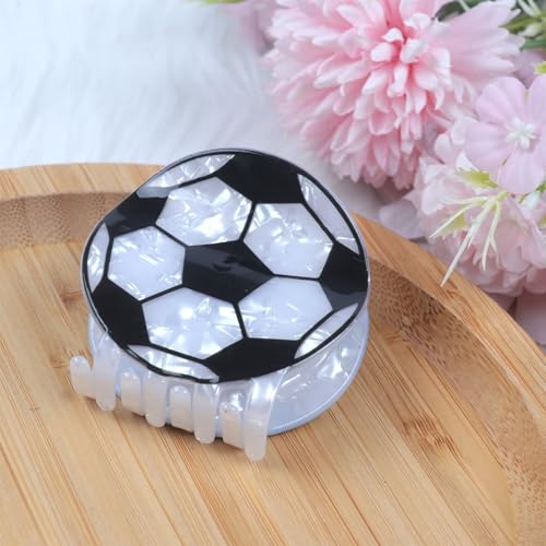 Pinza para cabello con diseño de balón de fútbol Blanco miniatura 5