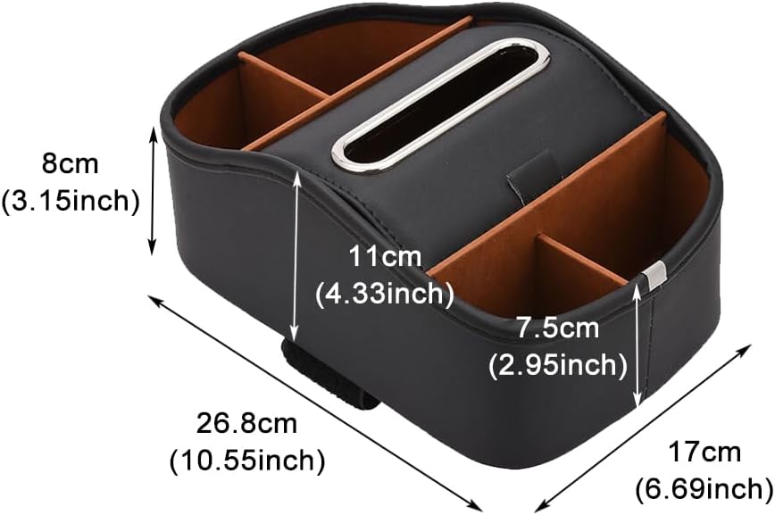 JSCARLIFE Car Seat Organizer with Cup Holder & Tissue Storage, Multifunctional Leather Car Organizer for Front Seat Back Seat - Waterproof Auto Storage Bag for SUV Truck Van Travel Accessories