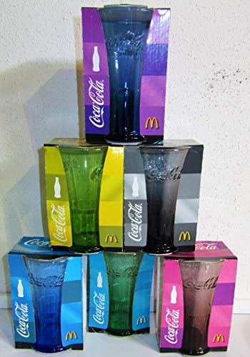 - Giallo - Nero - Lilla Coca-Cola Bicchieri / 2008 / set da 6 / Mc Donald\'s