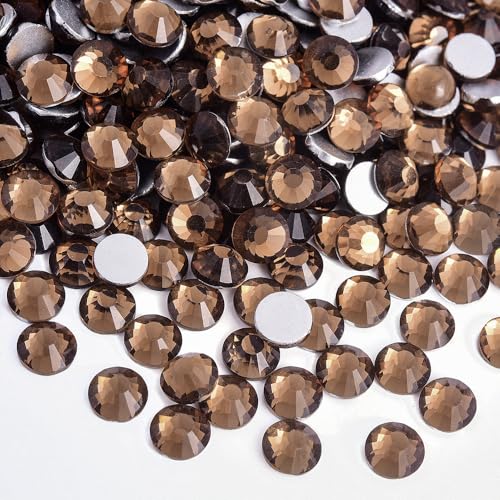 Image of 1440pcs Flat Back Rhinestones Round Gems for Nail Art and Craft Glue Fix,Crystal Stone Beads Bedazzling gems for Crafting 0.18 inch 4.8mm SS20 Smoked Topaz