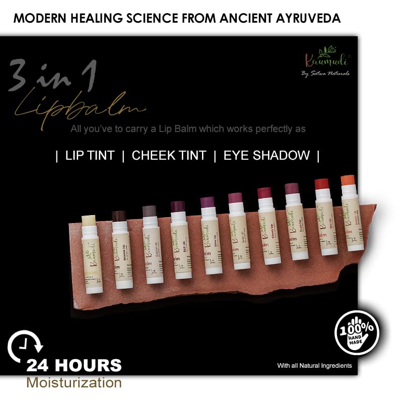 Kaumudi-Handmade-100-Natural-3in1-Lip-Balm-Lip-Tint-Cheek-Tint-Eye-Shadow-made-with-Rose-Saffron-Essential-oil-Best-for-Dry-Damaged-Chapped-Lips-Hydrates-Moisturizes-Cherry-Lip