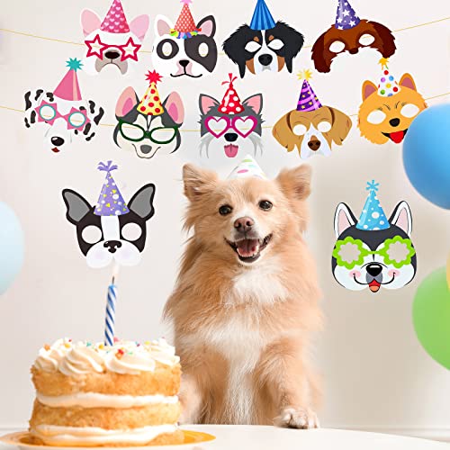 Zhanmai 12 Pcs Dog Party Favor Masks For Kids Funny Soft Felt Masks Puppy Themed Birthday Supplies Banner Decoration For Dog Pet Birthday Animal Costume Cosplay Party Favors Baby Shower thumb #3