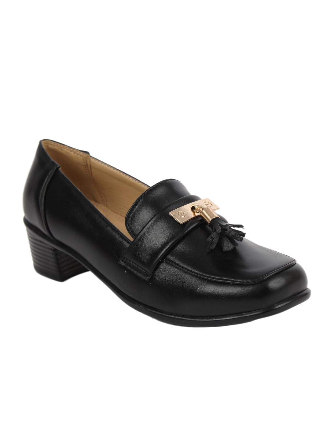 Women's Chic Heeled Tassel Comfortable Slip-On Loafer-image-13