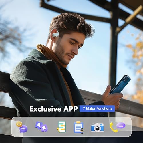 Image of AI Open Ear Earbuds Translation Headphones, Real-Time 2-Way Language Translator Device, 3-in-1 Bluetooth Translating Headphones for Travel /Music /Calls /Exercise, Audifonos Traductores Ingles Espanol
