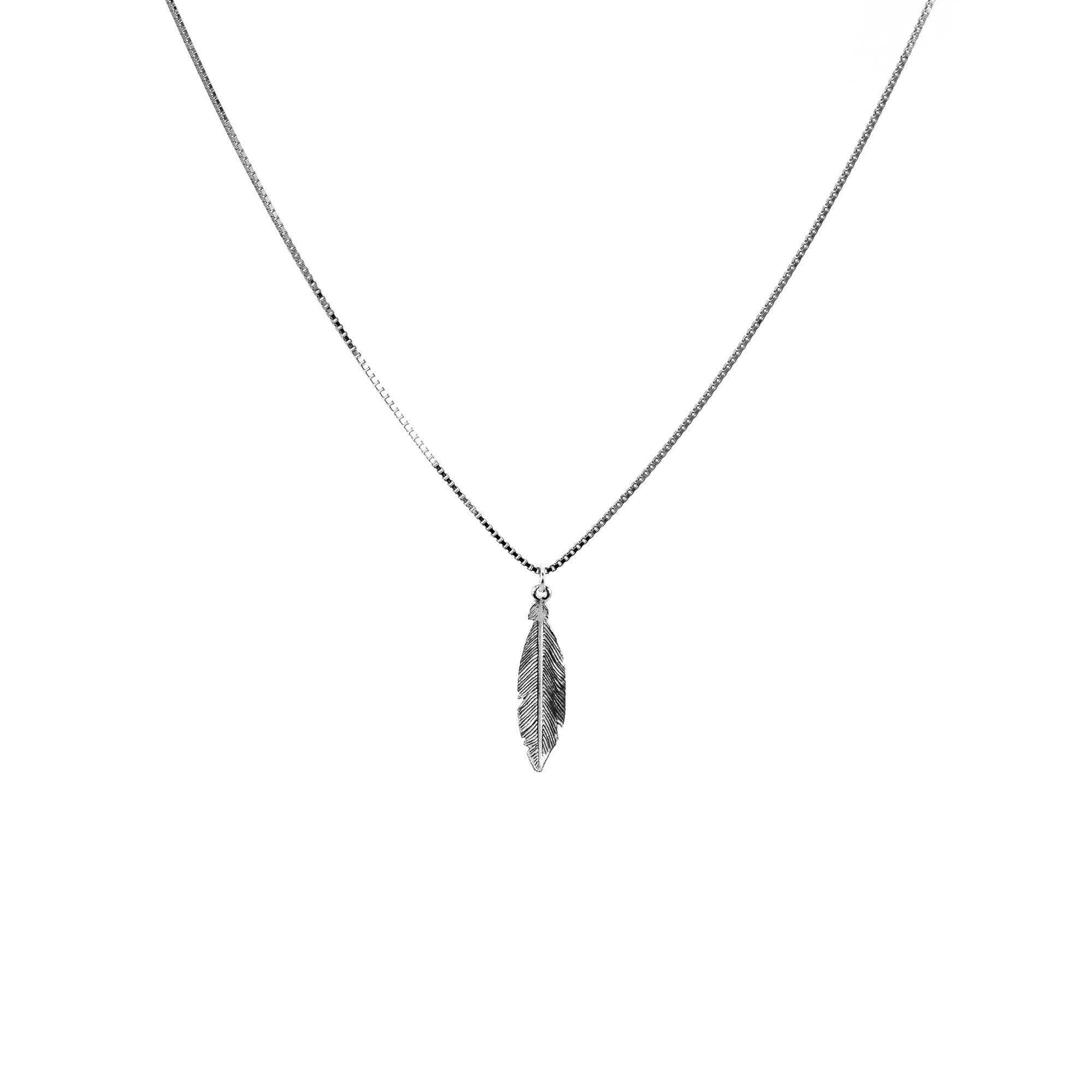 Venezianer Kette Halskette Anhänger Feder mit Kreuz 925 Sterling Silber Damen Herren Halskette