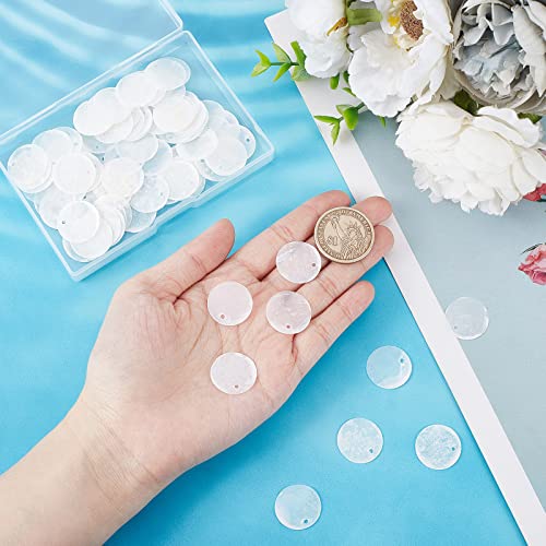 SUNNYCLUE 1 Box 100Pcs Shell Charms Seashell Charm 20mm Flat Round Natural Seashell Slices Capiz Shell Beads Coin Sea Ocean Summer Disc Charms for jewellery Making Charm DIY Wind Chime Earring Supply - Image 3