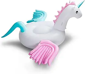 Boia Inflável Unicórnio Gigante 240 cm PVC Reforçado, Grande, Adulto, Piscina e Praia Design Premium com Asas Luma Festas