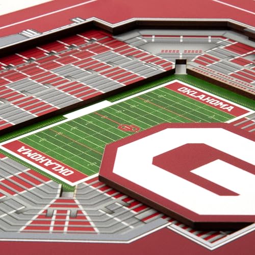 Image of YouTheFan Officially-licensed NCAA Stadium Series 3D Wall Art - multi-layer team stadium replica, detailed sports fan gift, indoor decor