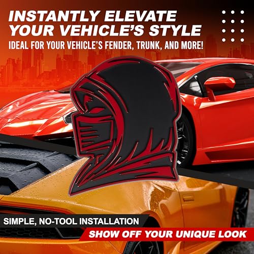 Image of Ninja Emblem, Custom 3D Car Badge - Universal Exterior Accessories for Car, Truck, SUV, Motorcycle (Set of 2) (Red)