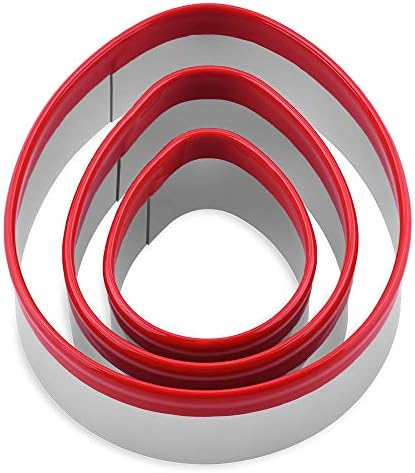 FASAKA the Easter’s Day Cookie Cutters with Red Color – 3pcs Egg Biscuit Cutter for Baking and Decorating the Cake