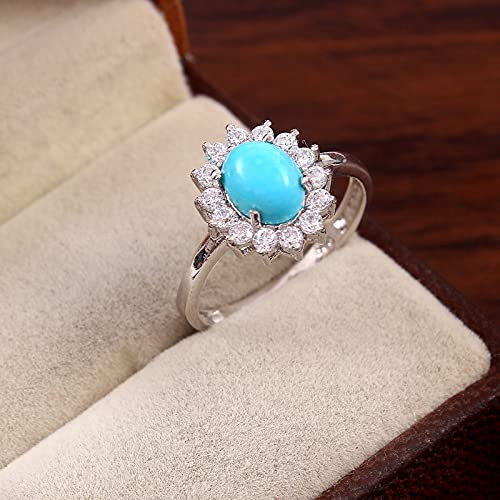 Bague turquoise Sleeping Beauty AAA argent 925 solitaire de prestige