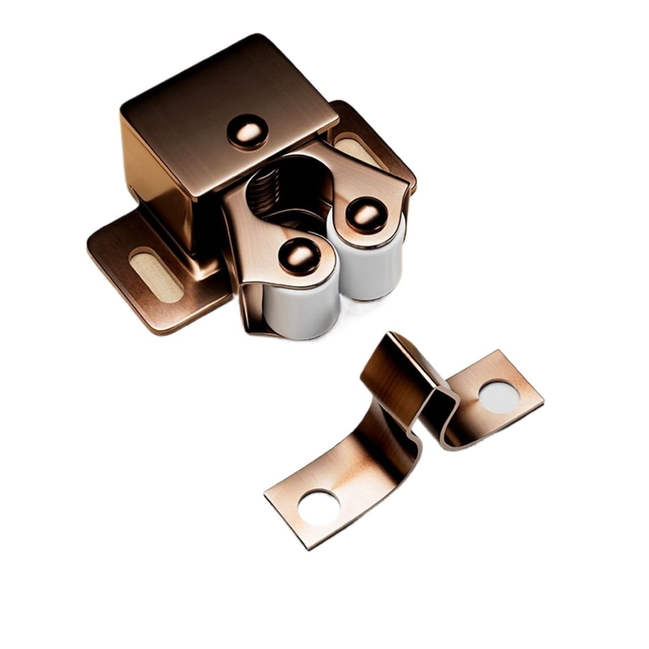 Xctdsvah Bronze20pcs Cupboard Latch Double Roller Hold Cupboard Cabinet Door Catches With Screws, Catch Latch For Home Furniture(Bronze20pcs)