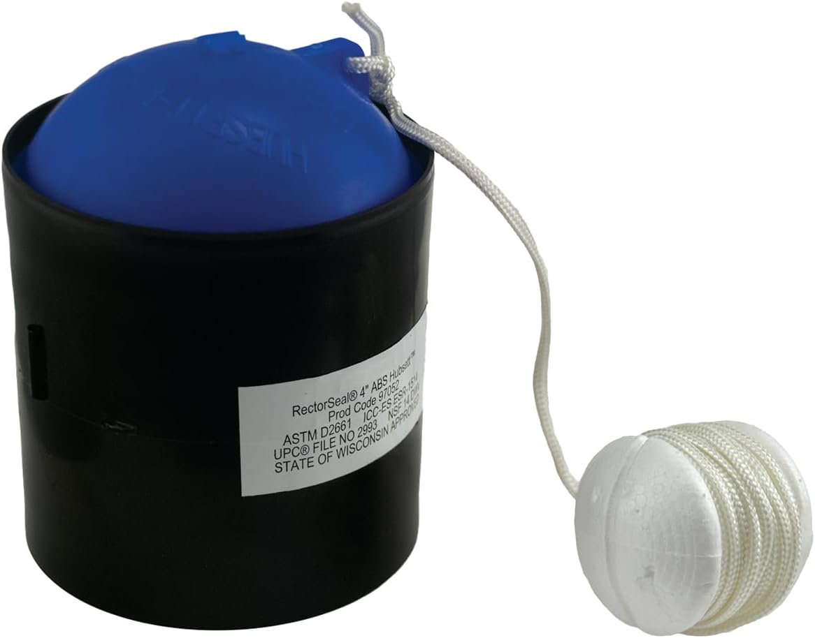 RectorSeal Hubsett 97052 Test Coupling, Holds Pressure, No Tools Needed, Plumbing, 4