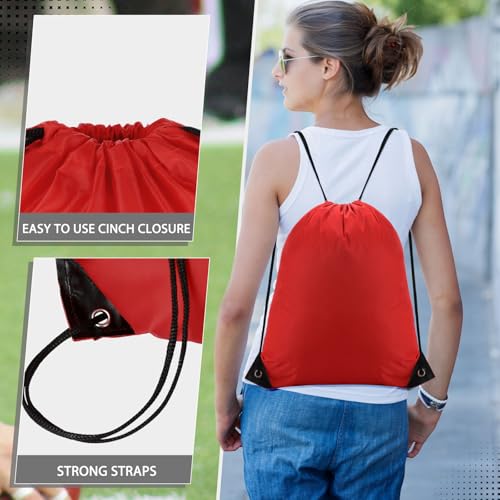 Image of Shappy Drawstring Backpack Bulk Sports Gym Cinch Bag Polyester String Bag for Men Women(10 Colors,60 Pcs)