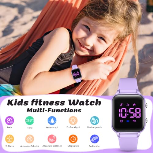 Image of LAVAREDO Kids Digital Watches for Boys Girls,Waterproof Sport Watch with Pedometer Stopwatch Vibration Alarm for Ages 5-13,No App Fitness Tracker Watch for Kids Teens Birthday Gifts
