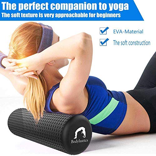 Image of Bodylastics Foam Roller (45 x 15 cms) for Deep Tissue Massage, Relief from Sore Muscles Pain, Pre & Post Exercise Fitness Workout Sessions
