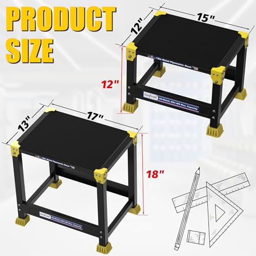 GanFindX Caixa Plyo de aço 45,7 cm com superfície de 17 x 33 cm caixa de salto pliométrica de metal