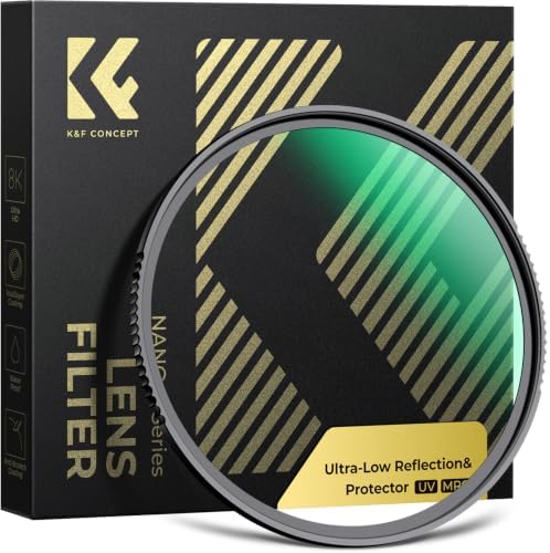 K&F CONCEPT UV Filter 58mm Ultra-niedrige Reflexion & 9H Härte Schutzfilter | Optikglas mit 28-lagiger Nano-Beschichtung,HD Bild,kratzfest,wasserdicht,Nano-Xcel,FV704