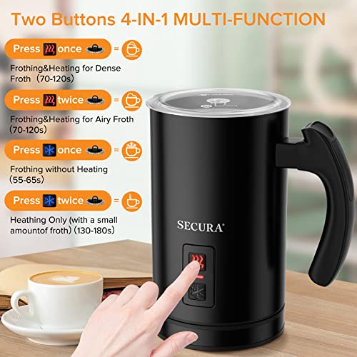 Secura-Electric-Milk-Frother-Automatic-Milk-Steamer-Warm-or-Cold-Foam-Maker-for-Coffee-Cappuccino-Latte-Stainless-Steel-Milk-Warmer-with-Strix-Temperature-Controls-Black