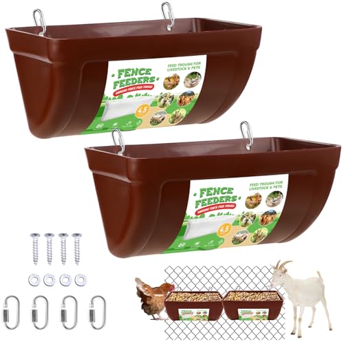 Lot de 2 abreuvoirs pour poules - Clôture suspendue - Distributeur d'eau - Avec clips - Distributeur d'eau à suspendre - Pour poules, canards, oies, pigeons
