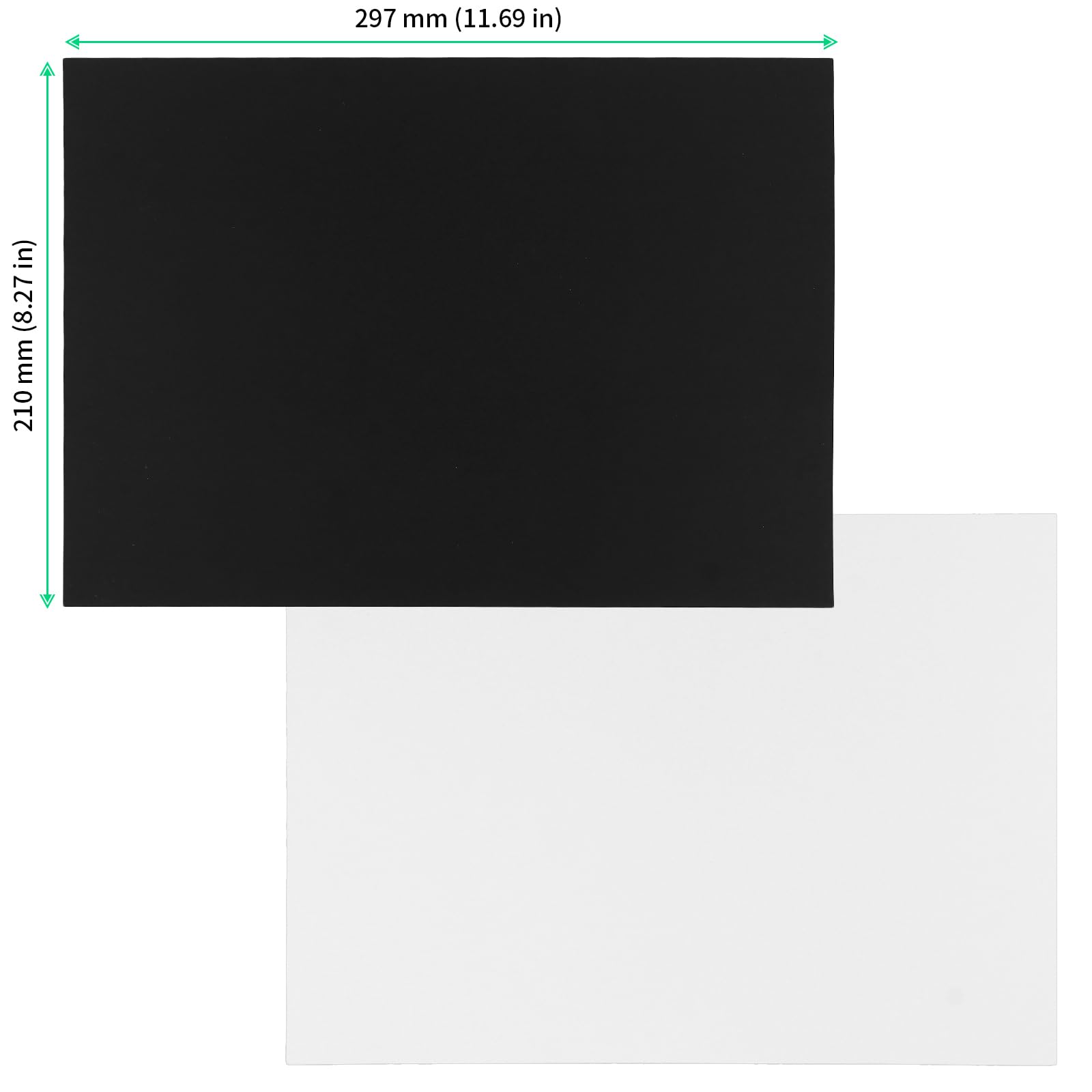 FUNSUEI 100 Sheets Black and White Card A4, 300gsm Thick Black and White Paper Cards A4 for Arts and Crafts Office, Stationery Use - Image 2