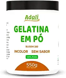 Gelatina Em Pó Pura Incolor Sem Sabor 550g Adali