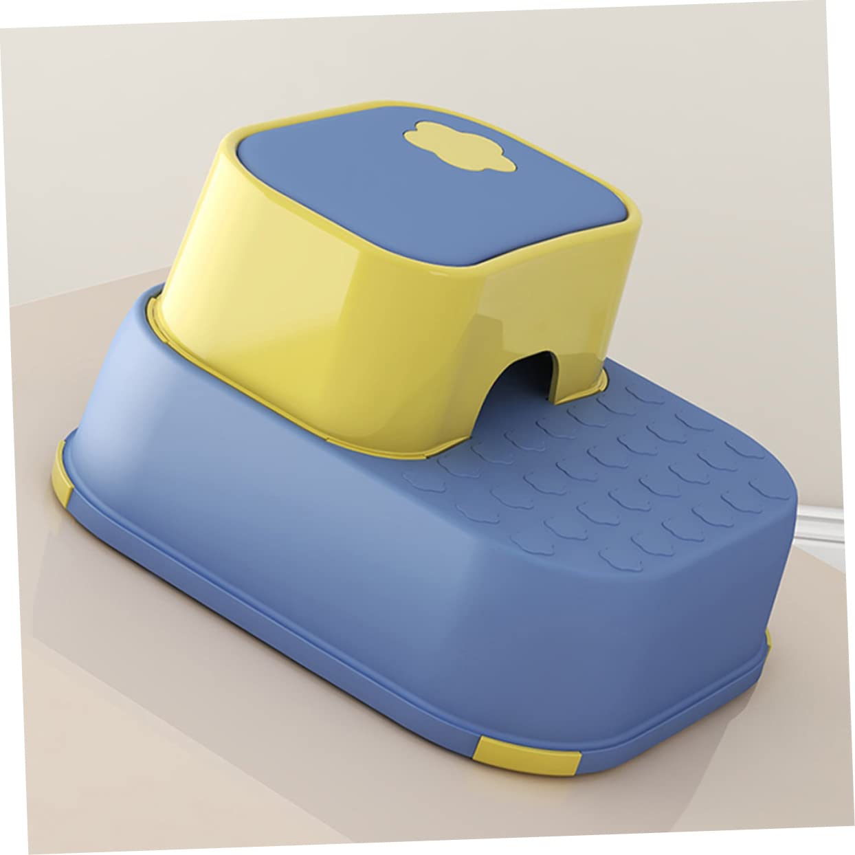 Abaodam Taburete Infantil de Dos Escalones Almohadillas Antideslizantes, Compacto y Ligero de Material PP, Adecuado como Reposapiés Diario Cambio de Zapatos