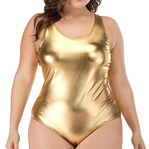 Two Piece Swimwear for Women Plus Size Shiny Sexy Tummy Control Pool Vacation Bathing Suit