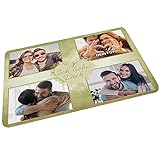 Platzset selbst gestalten mit 4 Fotos - Tischset Ich liebe dich - Platzdeckchen, Geschenk für Frauen, Geburtstag, Jahrestag - rutschfeste & abwischbare Unterlage Kork, 40x30 cm I Personalisiert