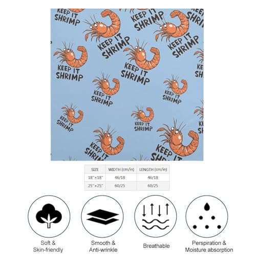 I Love Shrimp Keep It Shrimple Bandanas Face Mask Square Scarf Headwear Silk Head Scarves Lightweight Wrap Neck Scarf2